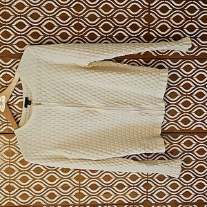 Basket weave zip cardigan